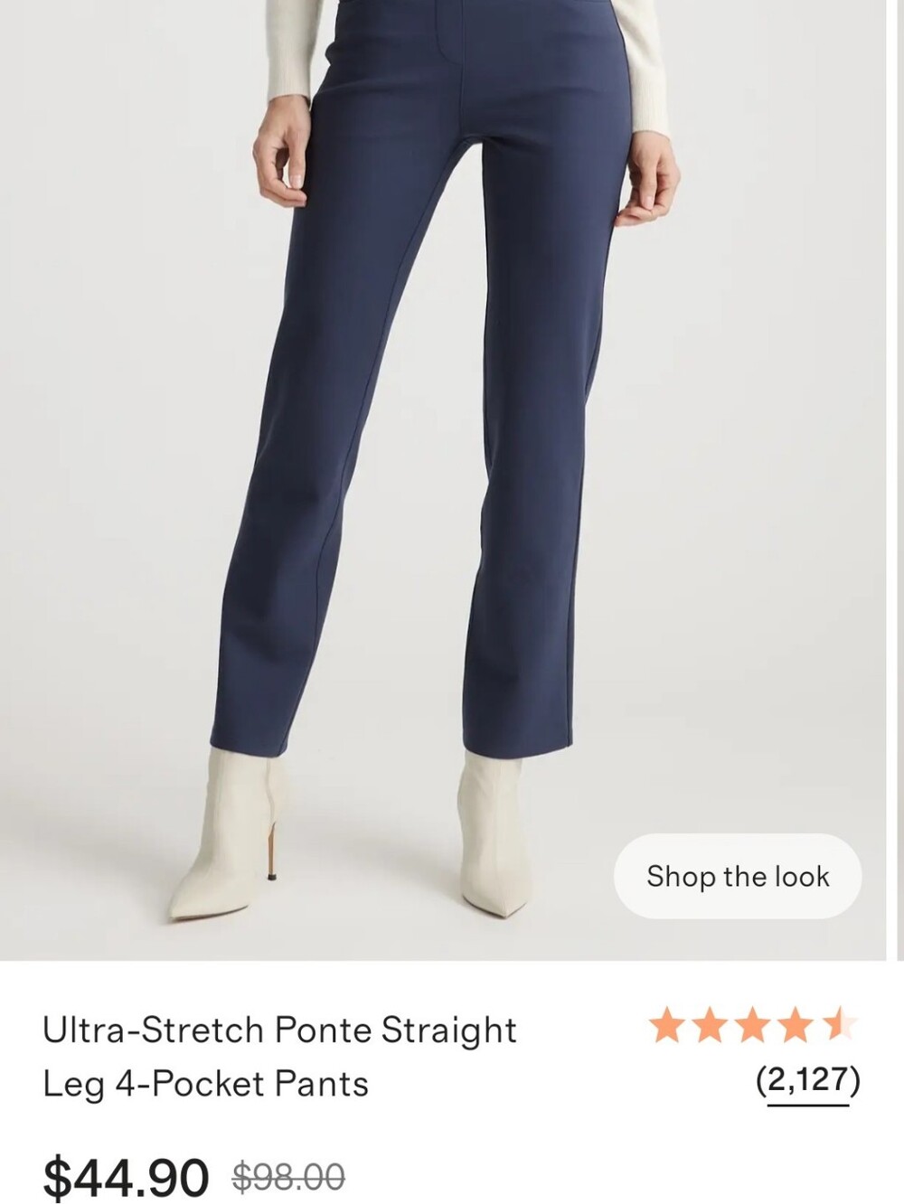 Quince Navy Straight-Leg Dress Trousers